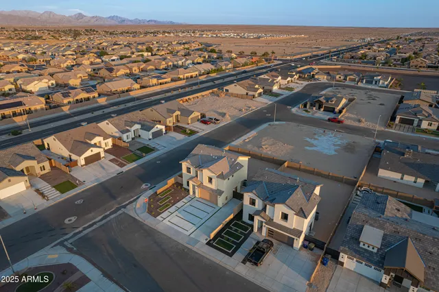 an aerial view of a city