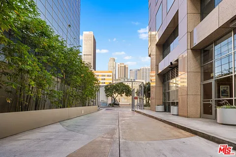 a view of a building with a street