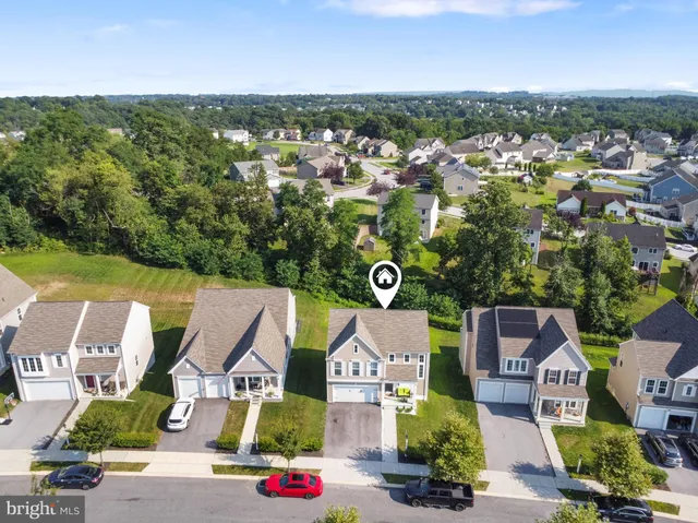 an aerial view of multiple house