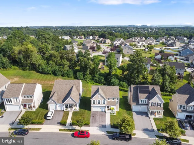 an aerial view of multiple house