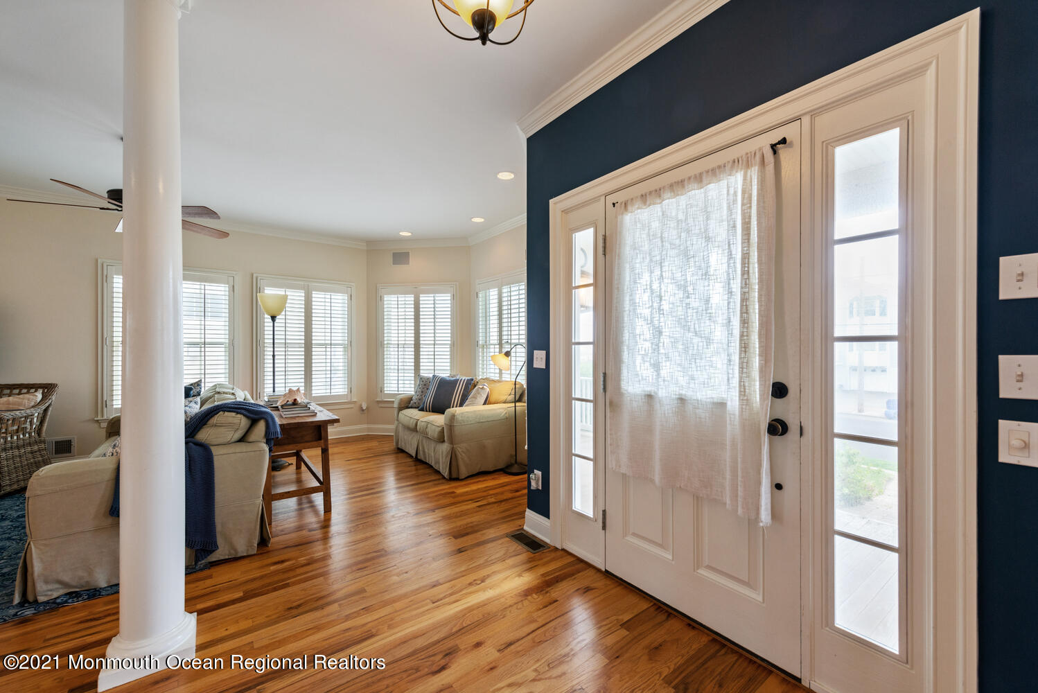 104 3rd Avenue Bradley Beach, NJ 07720 - Photo 7 of 40 a living room with furniture floor to ceiling window and wooden floor