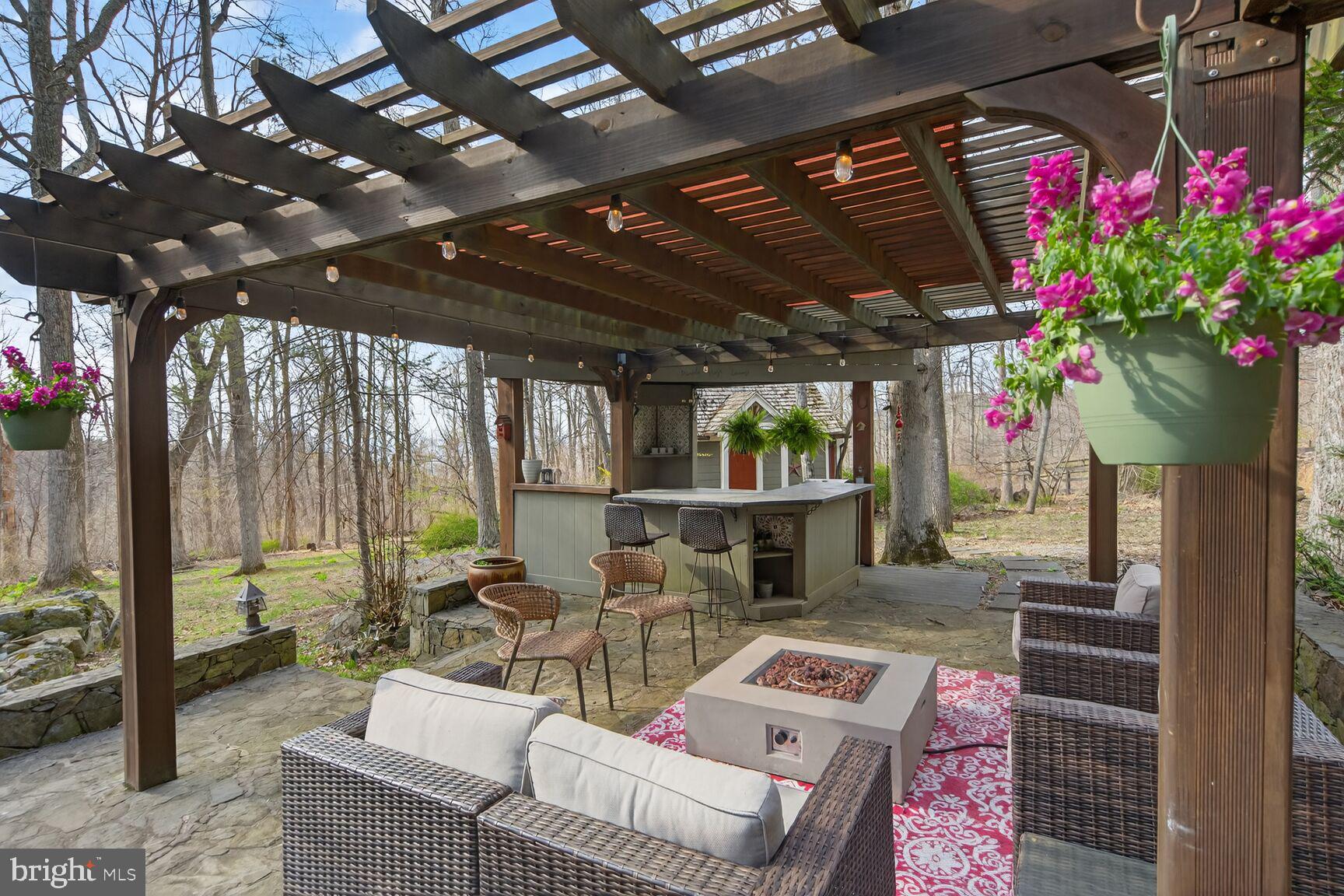 17641 Raven Rocks Road Bluemont, VA 20135 - Photo 73 of 109 Seating Area under the Pergola