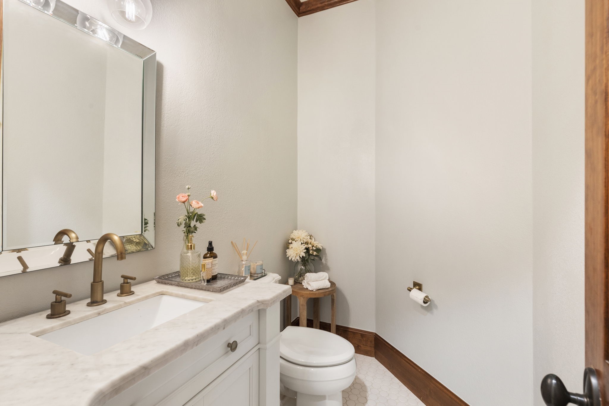 7421 Enchanted Stream Drive Conroe, TX 77304 - Photo 34 of 50 a bathroom with a sink vanity granite and toilet
