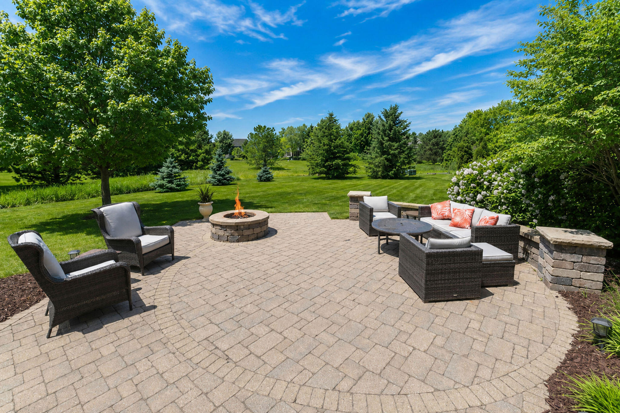 1260 4 Winds Way Hartland, WI 53029 - Photo 8 of 79 Spacious Paver Patio With Fire Feature