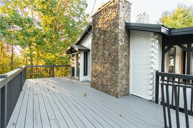 a view of wooden deck