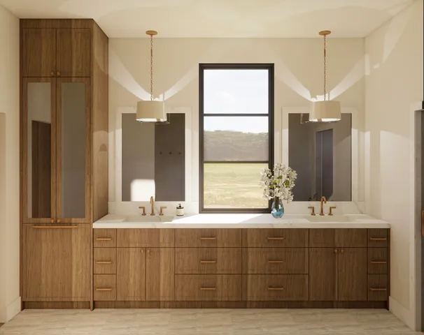 a view of a hallway with washer and dryer