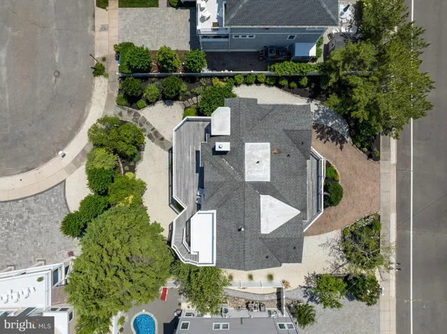 an aerial view of a house