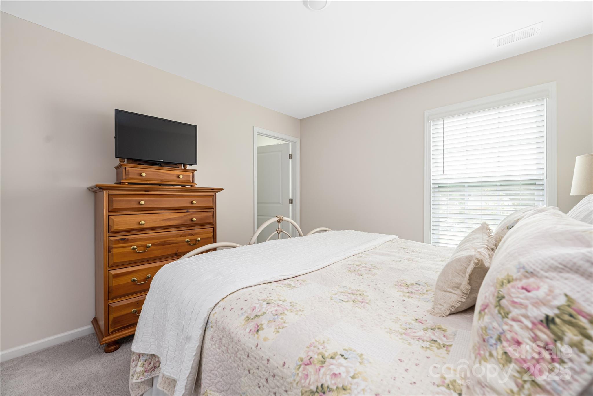 121 Rhuidean Court Troutman, NC 28166 - Photo 30 of 44 a bedroom with a bed and flat screen tv