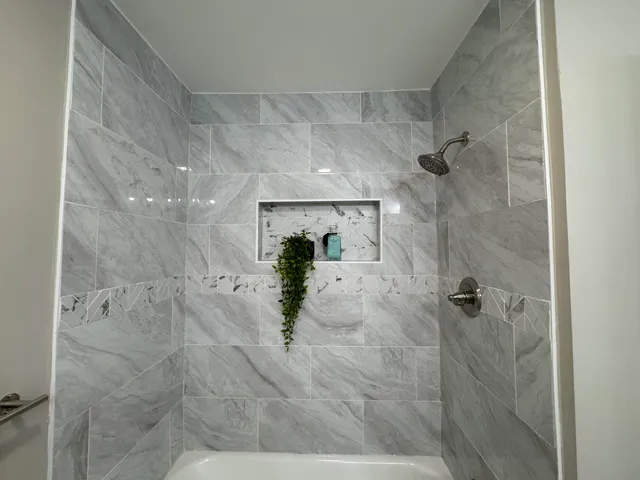 a bathroom with a shower