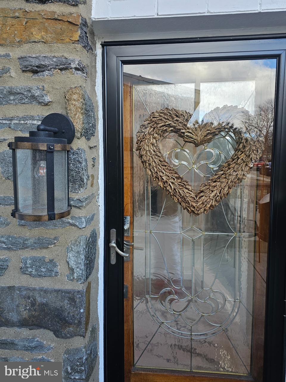 a glass door with a glass shower door