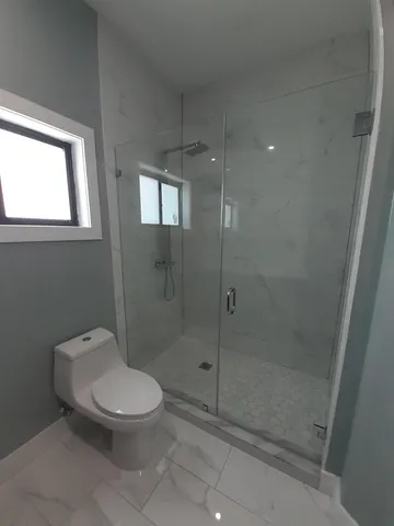 a bathroom with a shower