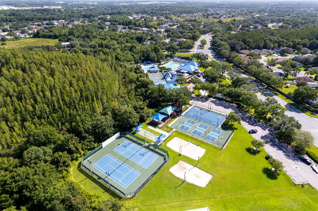 28390 Openfield Loop Wesley Chapel, FL 33543 - Photo 42 of 44 an aerial view of a residential houses with yard and mountain view in back
