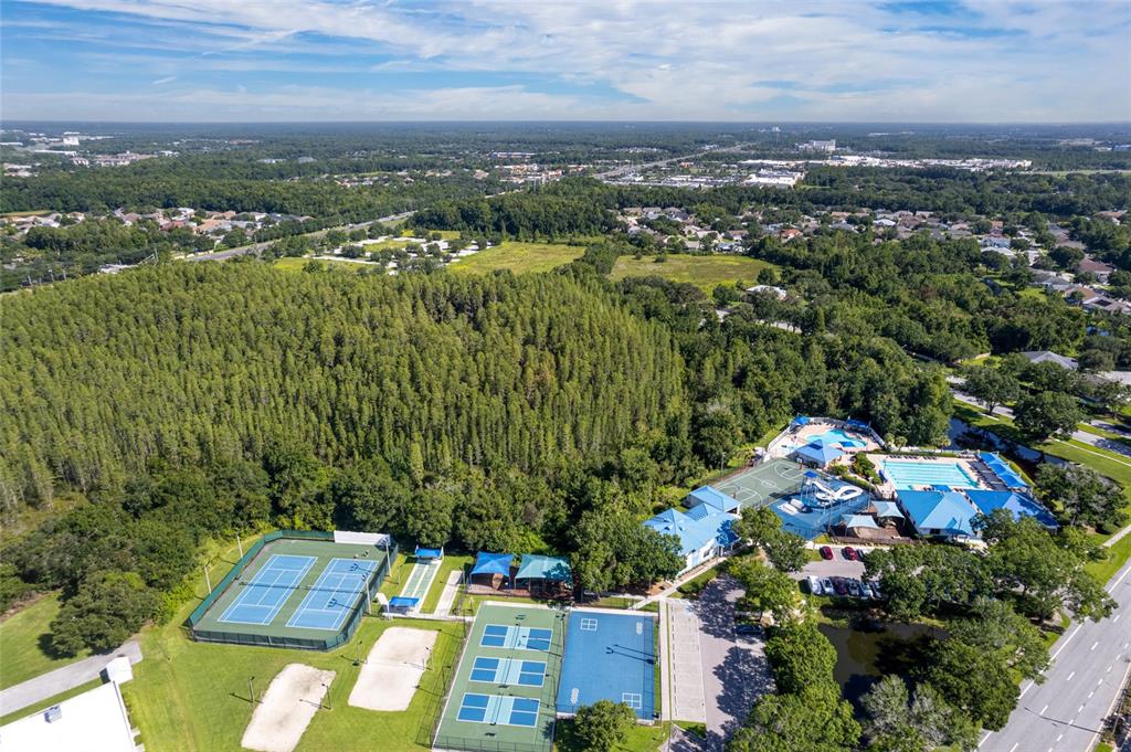 28390 Openfield Loop Wesley Chapel, FL 33543 - Photo 43 of 44 an aerial view of residential houses with outdoor space and trees