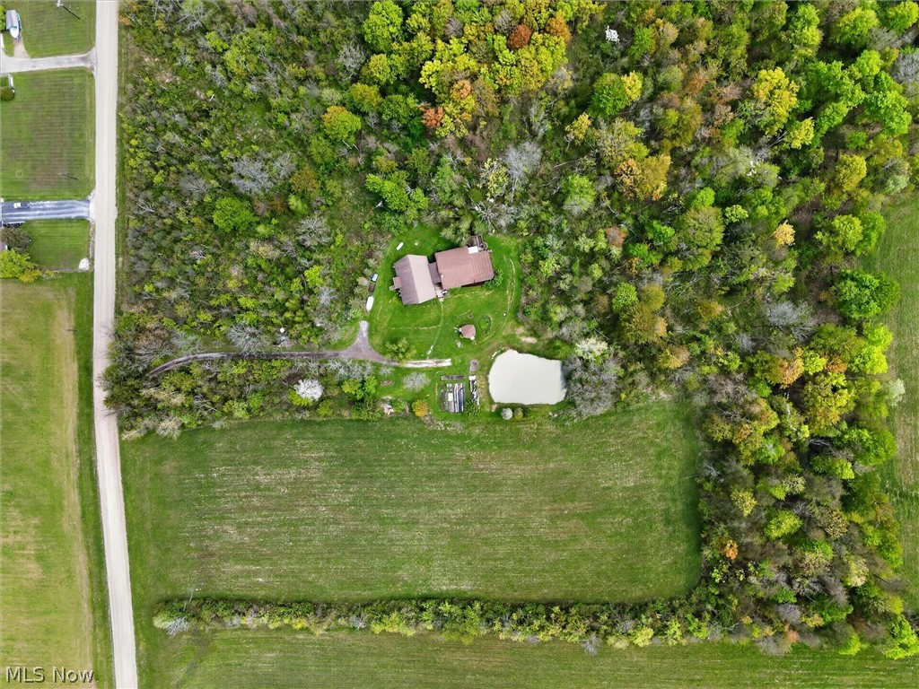 1526 Stevenson Road Ashtabula, OH 44004 - Photo 47 of 50 Expansive property featuring a primary residence with a brown roof, surrounded by mature trees and a manicured lawn
