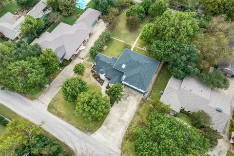 an aerial view of a house