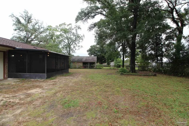 a backyard of a house