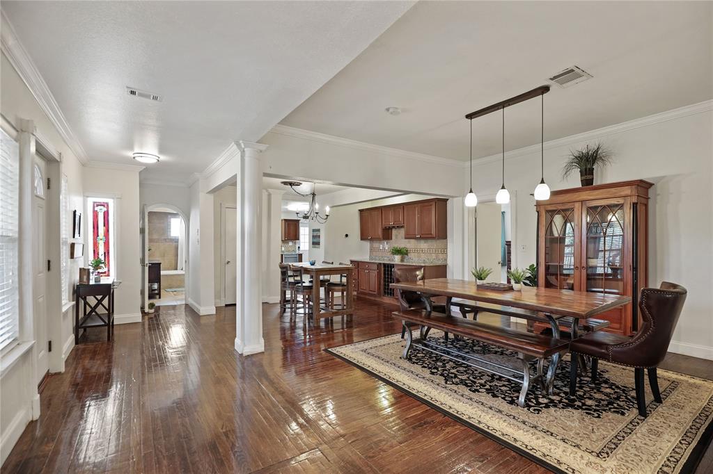4843 Pike Road Graham, TX 76450 - Photo 9 of 37 Oversized Dining Room and Entry designed for Entertaining Friends and Family, with Stunning Wood Floors