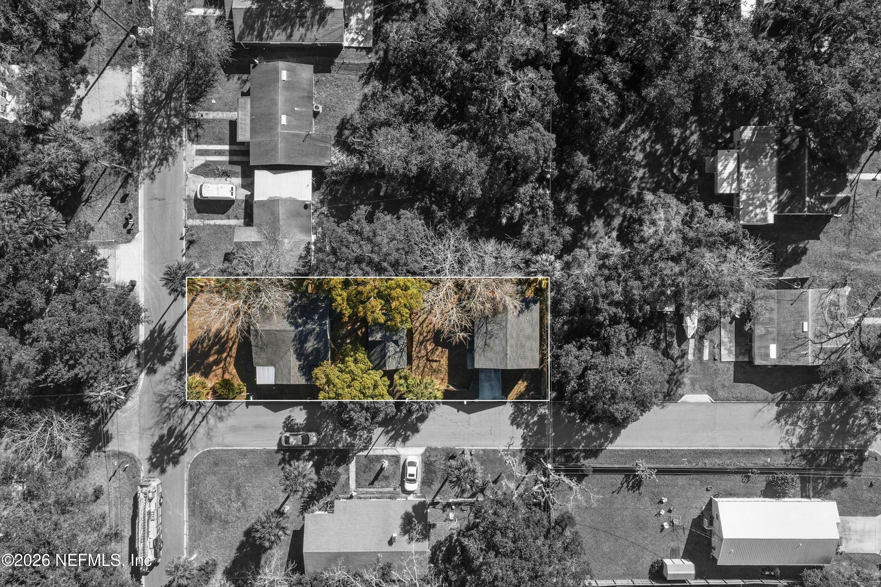 27 Julia Street St. Augustine, FL 32084 - Photo 45 of 46 an aerial view of multiple houses with yard