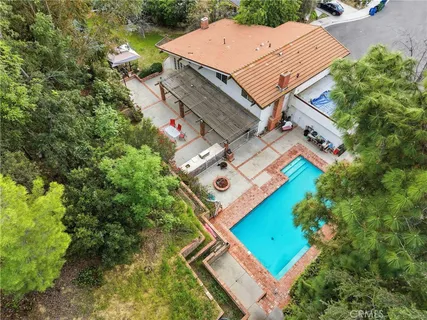an aerial view of a house