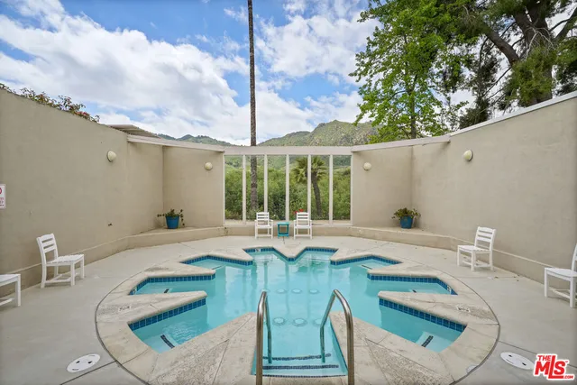 a outdoor space with patio area