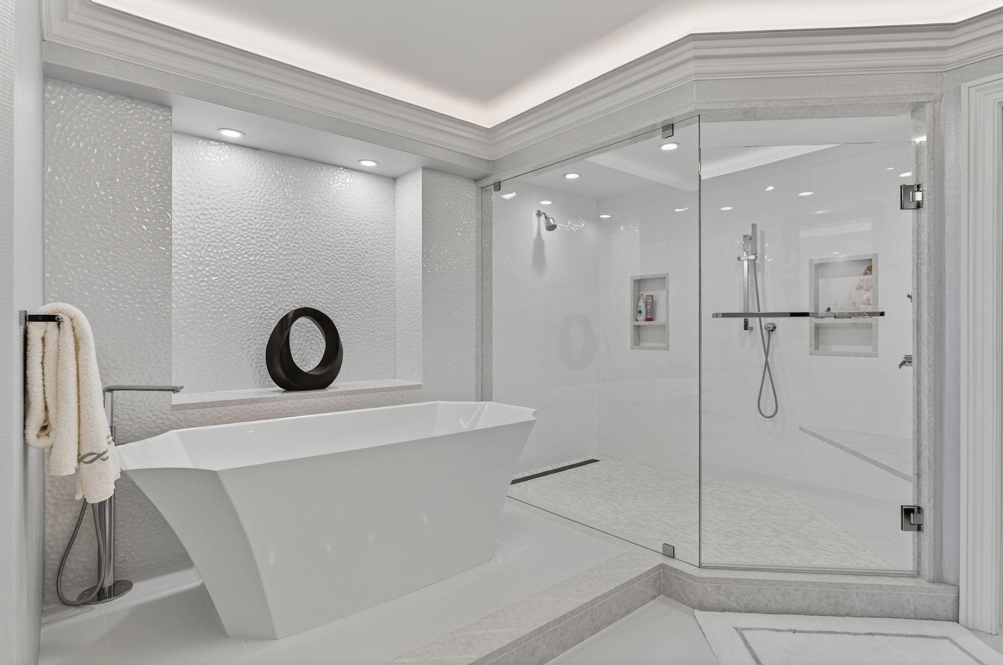 1400 South Ocean Boulevard, Unit 605 Boca Raton, FL 33432 - Photo 22 of 77 a bathroom with a shower a mirror and a sink