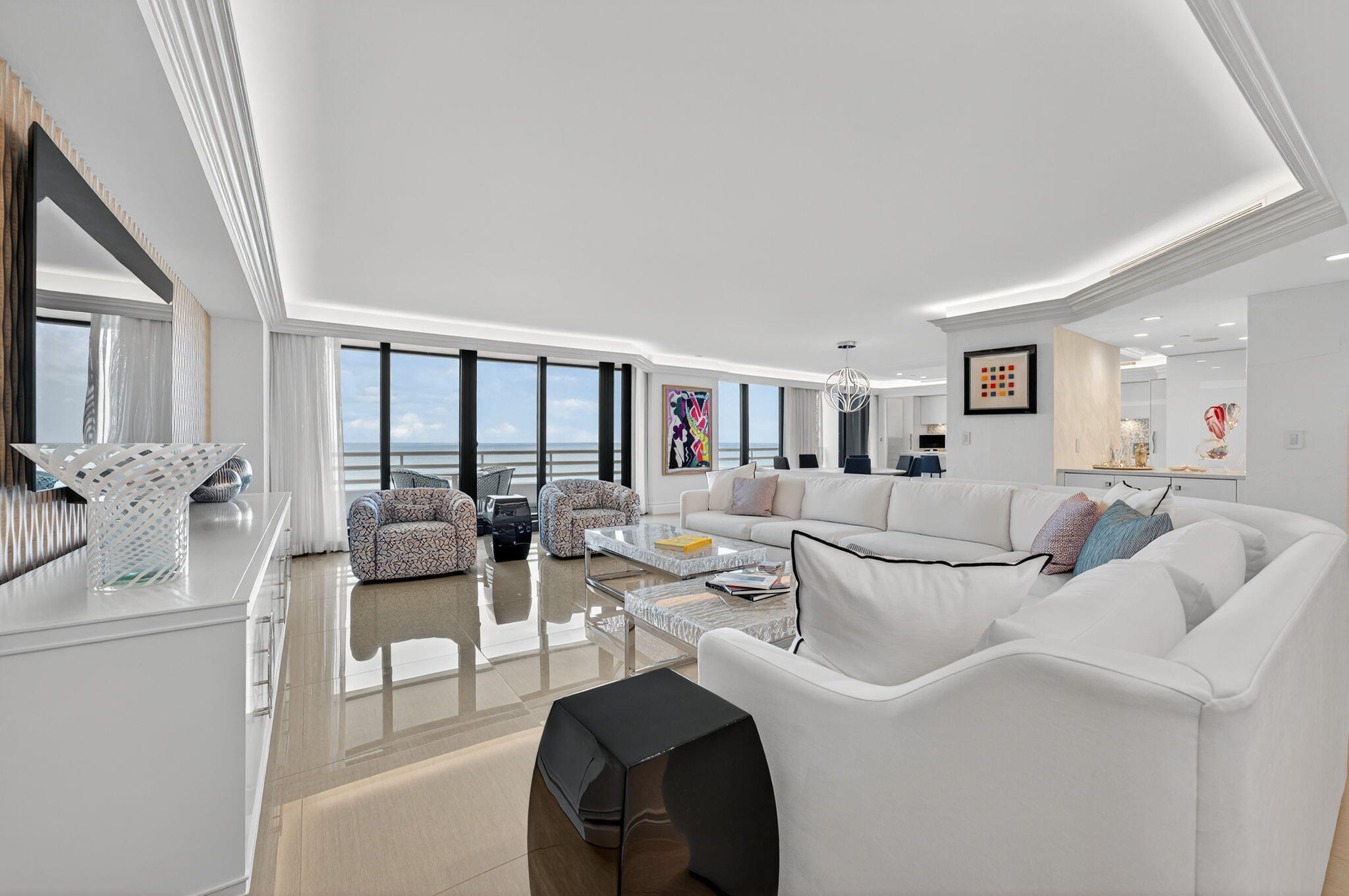 1400 South Ocean Boulevard, Unit 605 Boca Raton, FL 33432 - Photo 3 of 77 a living room with furniture and a large window