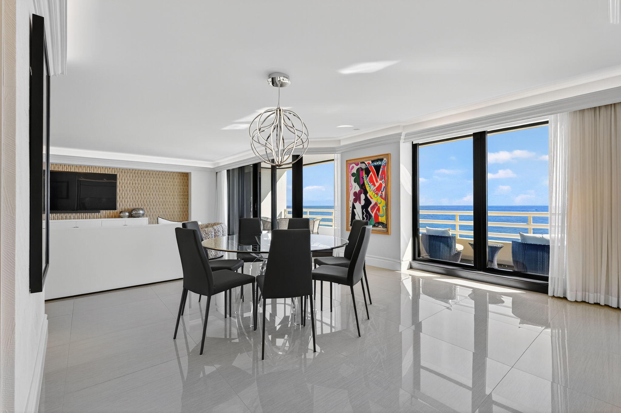 1400 South Ocean Boulevard, Unit 605 Boca Raton, FL 33432 - Photo 8 of 77 a view of a dining room with furniture window and outside view