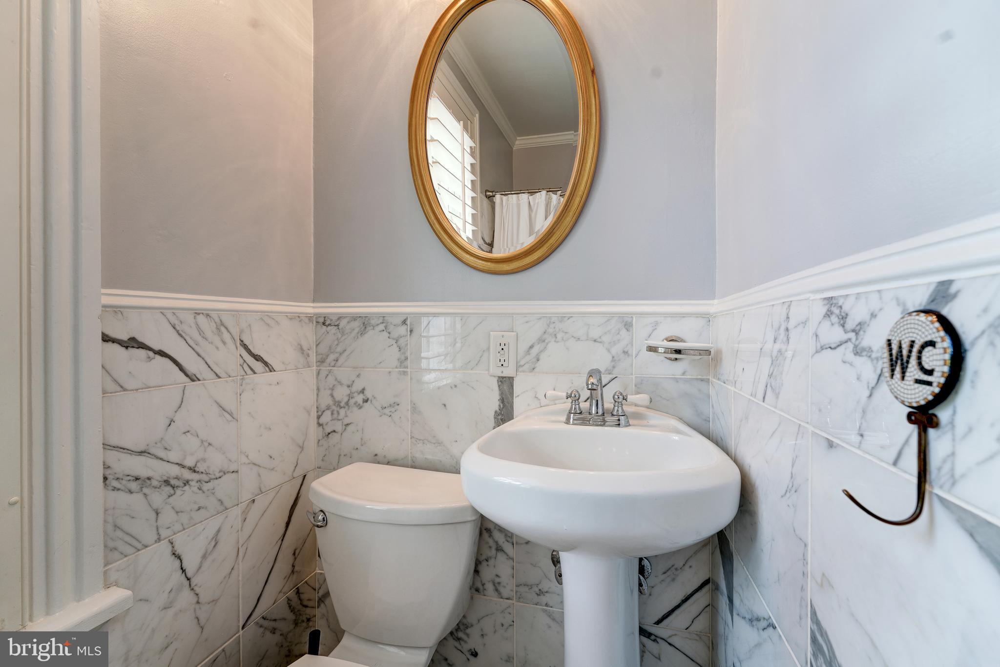 1237 29th Street Northwest Washington, DC 20007 - Photo 19 of 37 Upper floor custom marble hall bathroom!