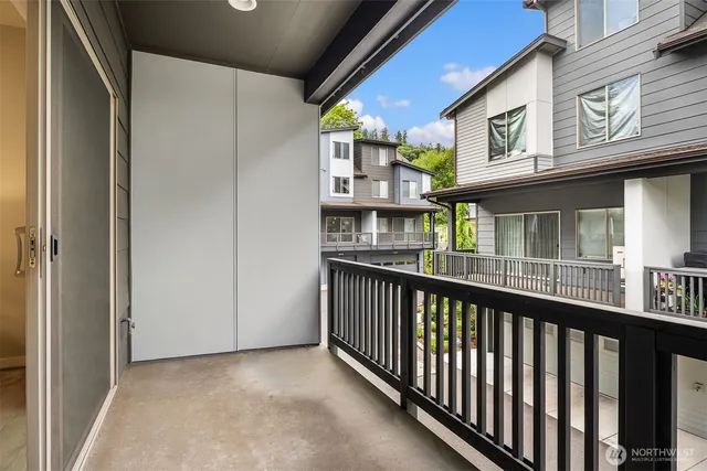 a view of city from a balcony