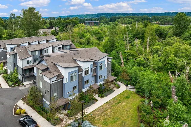 an aerial view of multiple house