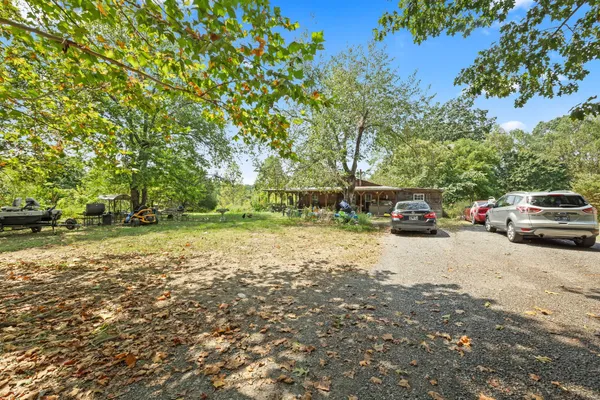a car parked in front of a house