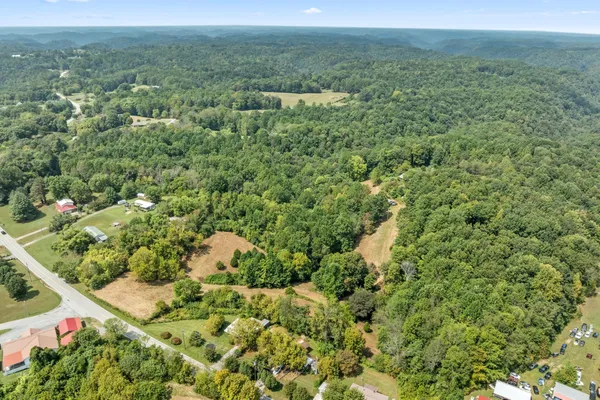 a view of a lush green field