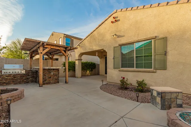 a view of a house with patio