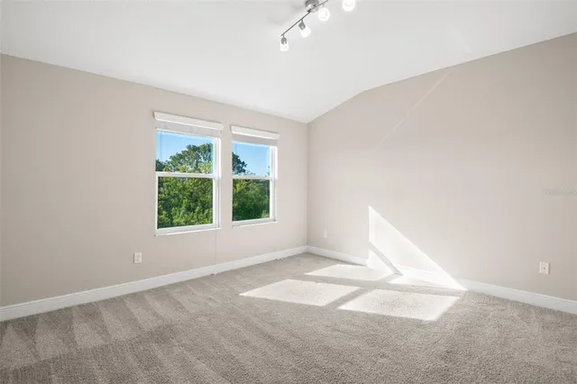 an empty room with a window