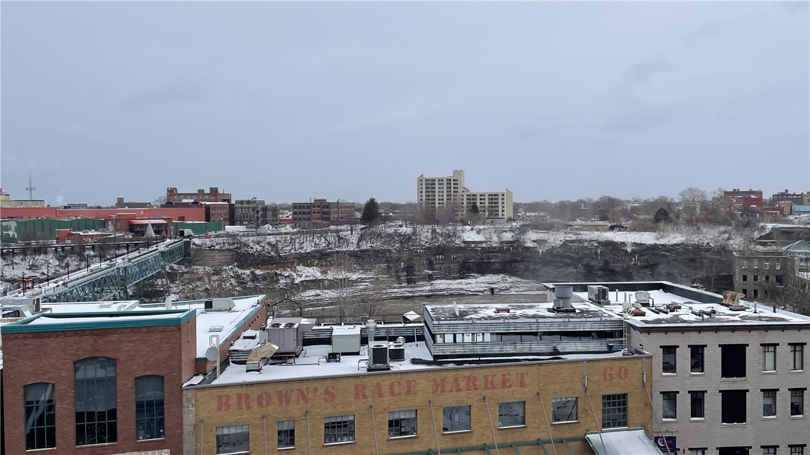 224 Mill Street, Unit 3A Rochester, NY 14614 - Photo 13 of 15 View from patio to high falls and pedestrian bridg