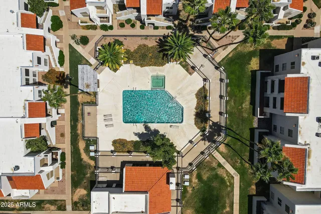 an aerial view of multiple house
