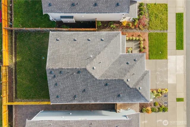 an aerial view of a house