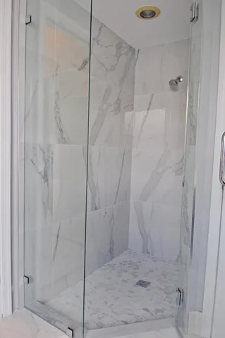 a bathroom with a shower