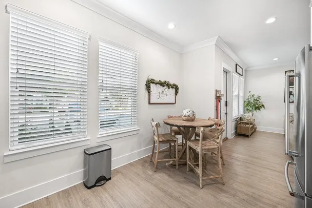 a kitchen with stainless steel appliances a refrigerator stove microwave and cabinets