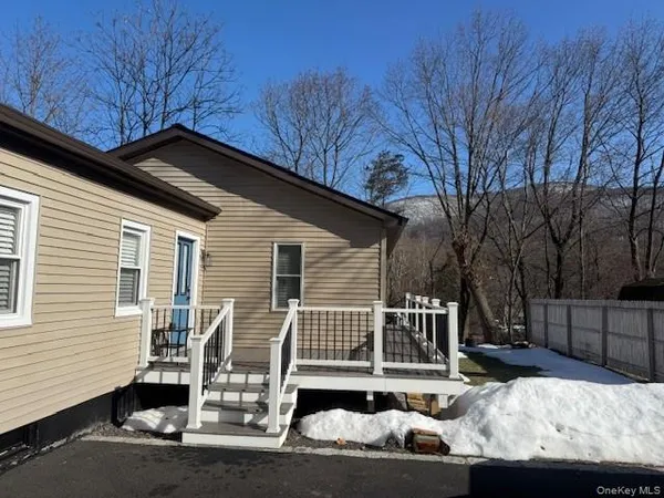 a view of house with a yard