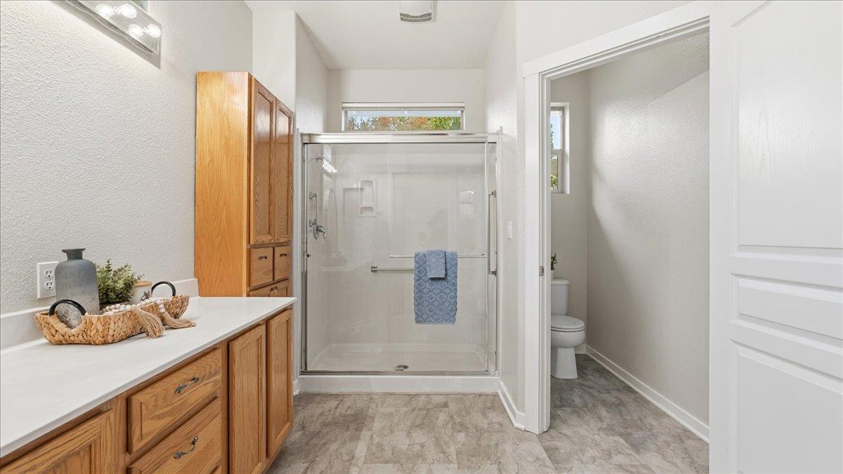 1181 Segolily Lane Lincoln, CA 95648 - Photo 18 of 31 a bathroom with a shower sink and mirror