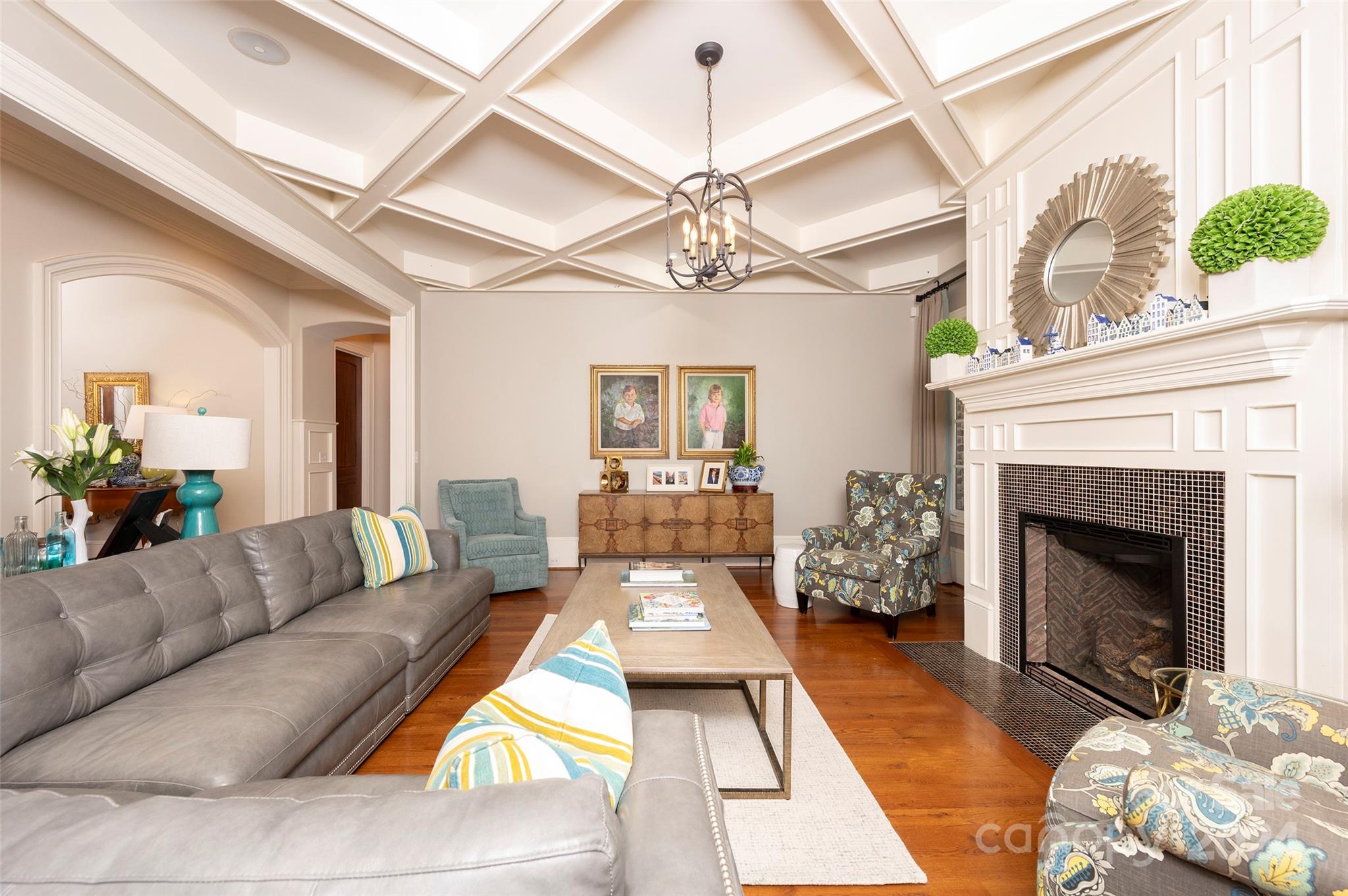 287 James Way Advance, NC 27006 - Photo 3 of 45 a living room with furniture and a fireplace