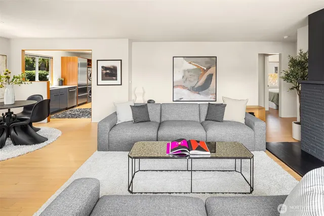 a living room with furniture and a couch