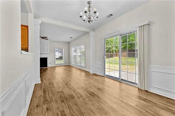 a view of livingroom with hardwood floor and window