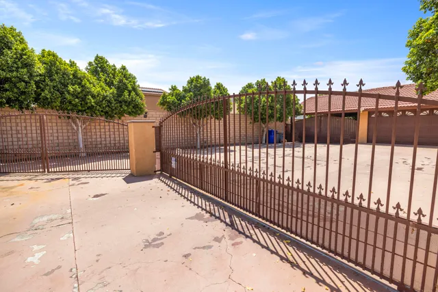 a room with gym equipment and a large window