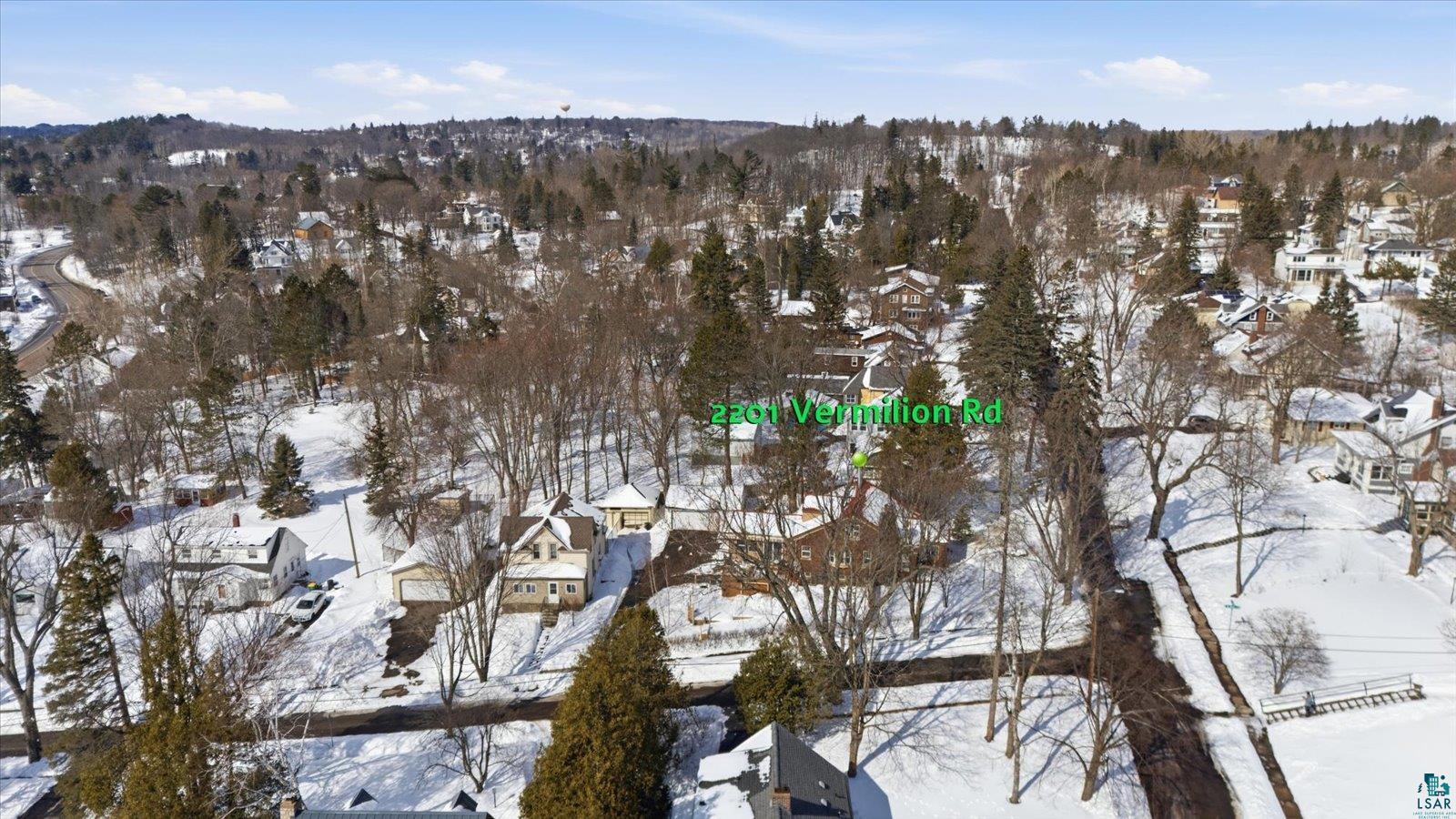 2201 Vermilion Road Duluth, MN 55803 - Photo 72 of 79 Snowy aerial view with a residential view