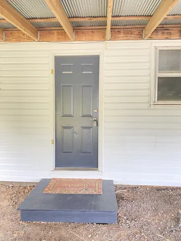a view of front door of house
