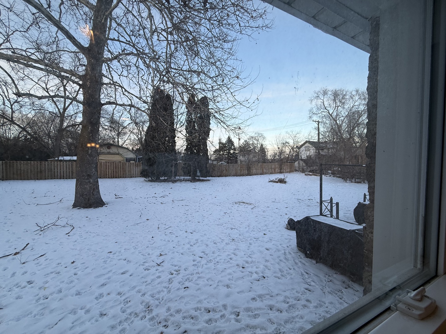1044 Ellsworth Avenue Addison, IL 60101 - Photo 43 of 45 a view of a backyard with snow