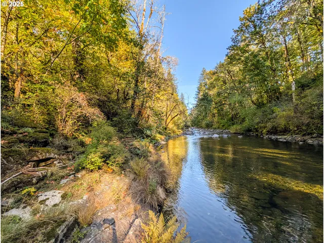 a view of lake with green space