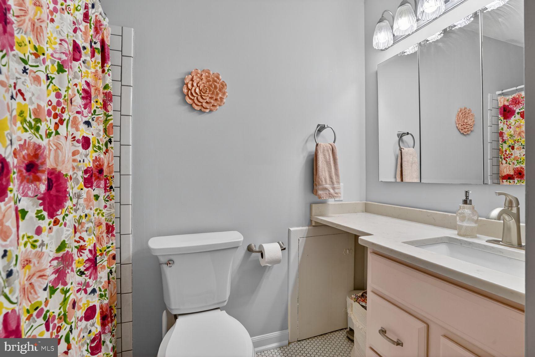 5024 Portsmouth Road Fairfax, VA 22032 - Photo 20 of 38 a bathroom with a sink a toilet and a mirror